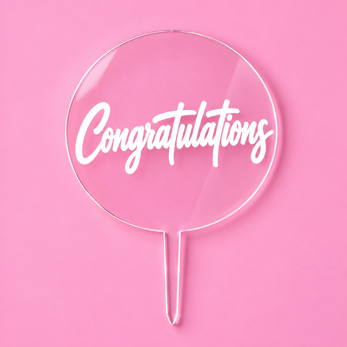 Clear acrylic Congratulations doughnut topper